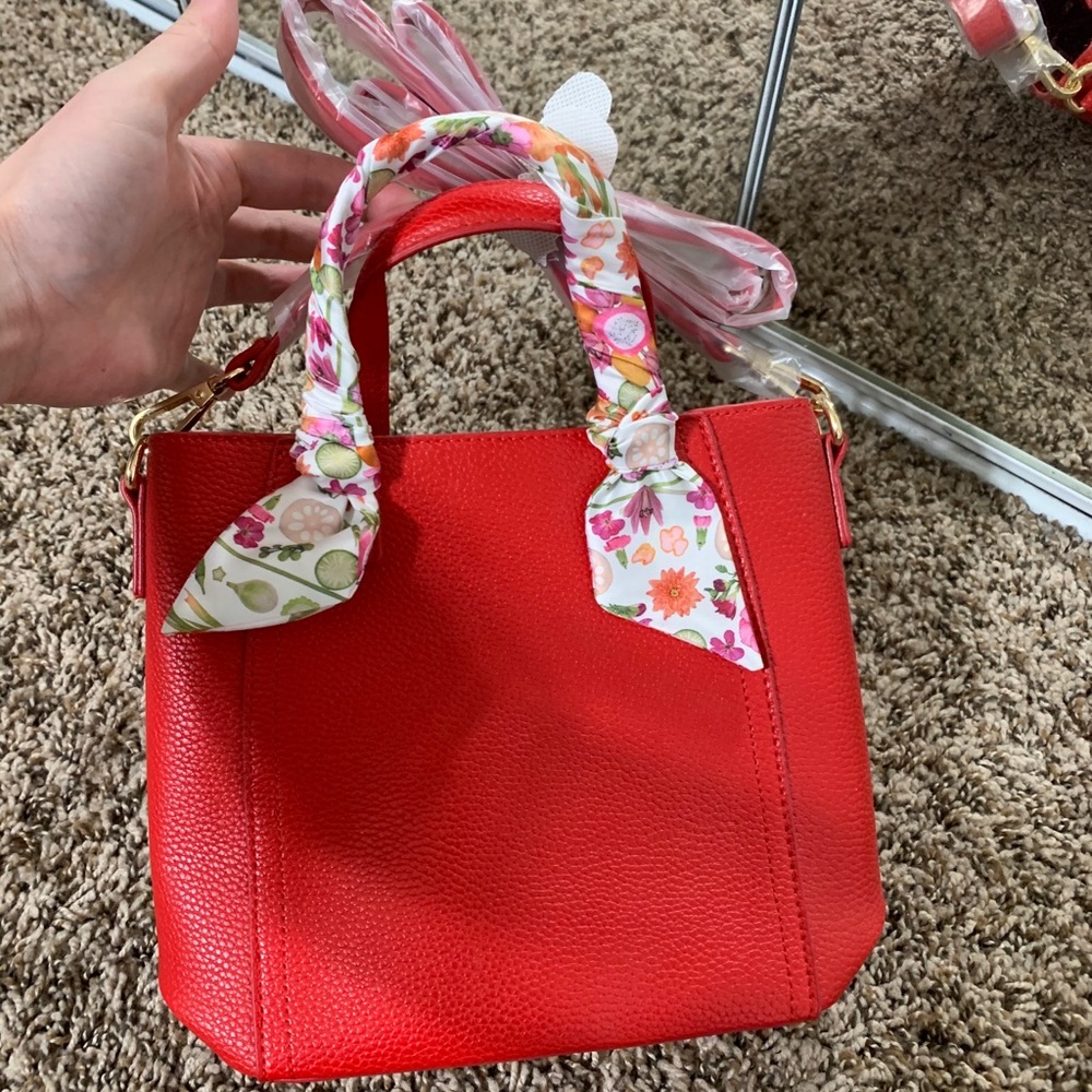 Lipsticks with a red handbag